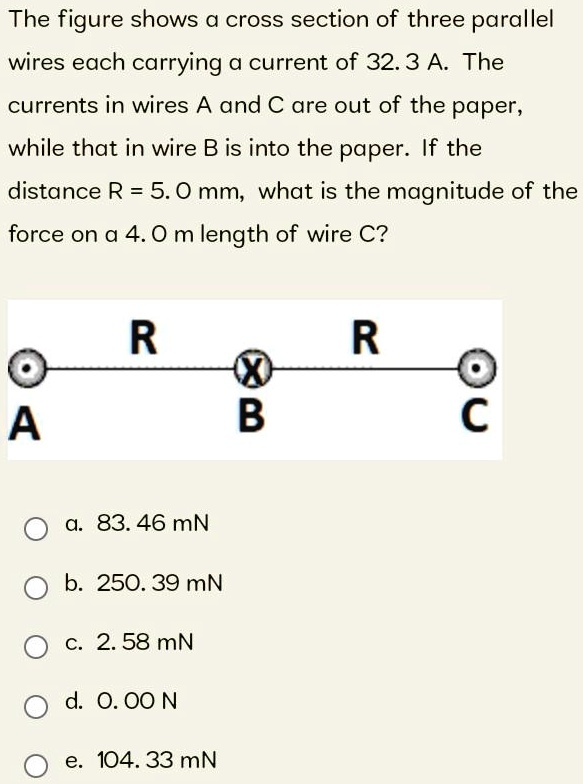 SOLVED: The Figure Shows A Cross Section Of Three Parallel Wires Each ...