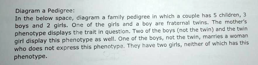 diagram a pedigree in the below space diagram family pedigree in which ...