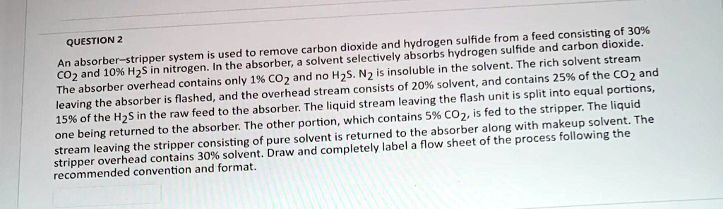 SOLVED: An absorber-stripper system is used to remove carbon dioxide ...