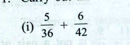 (i) (5)/(36) + (6)/(42)