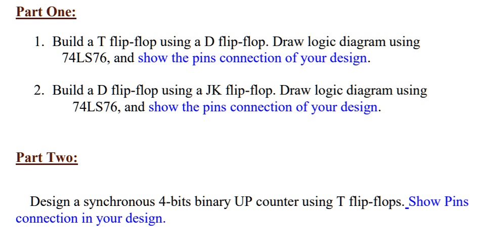 draw logic diagram of t flip flop