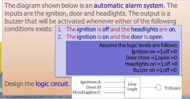 SOLVED: The diagram shown below is an automatic alarm system. The ...