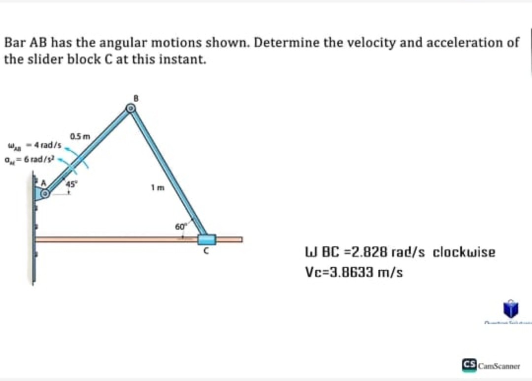 Bar AB has the angular motions shown. Determine the velocity and ...