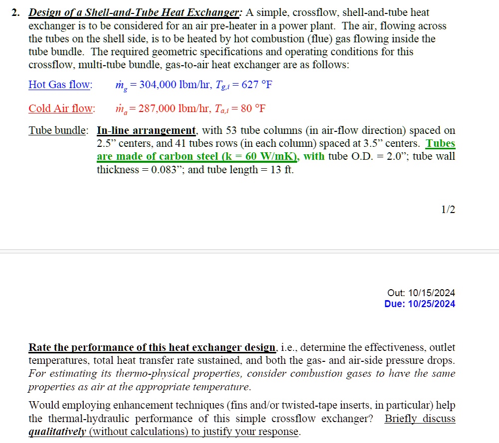 2 design of a shell and tube heat exchanger a simple crossflow shell ...