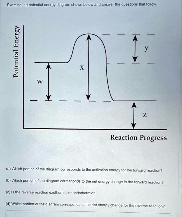 Examine the potential energy diagram shown below and answer the ...