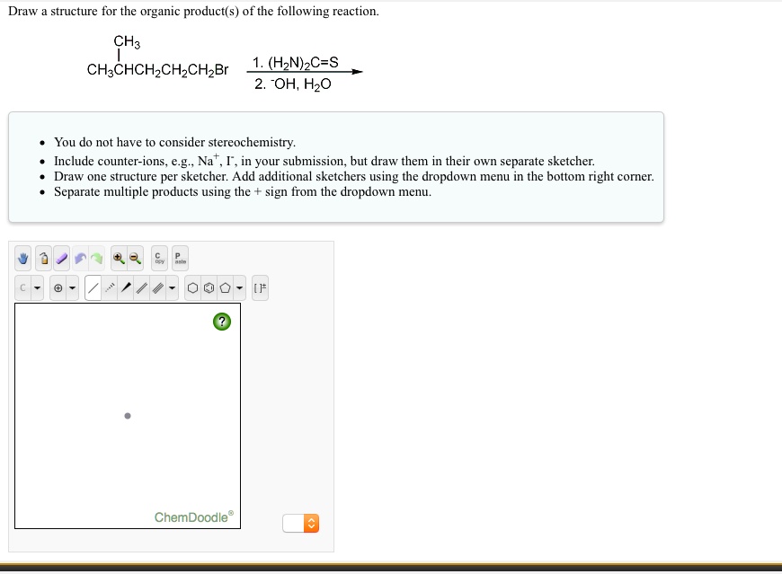 Draw a structure for the organic product(s) of the following reaction ...