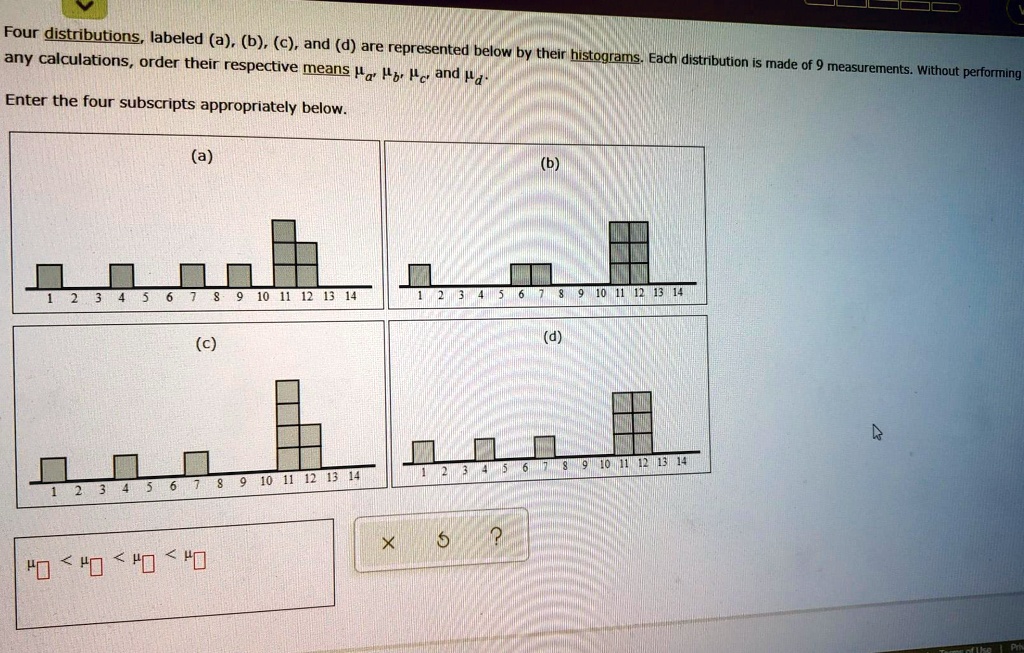 SOLVED: Four Distributions Labeled (a), (b), (c) And (d) Are Any ...