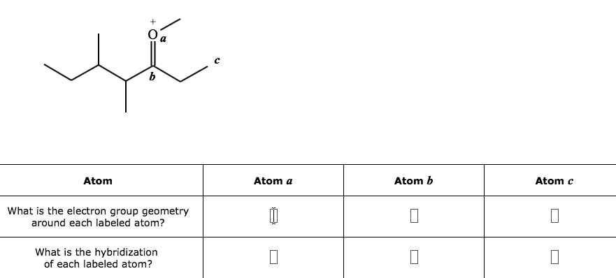 Solved Atom Atom Atom B Atom What Is The Electron Group Geometry