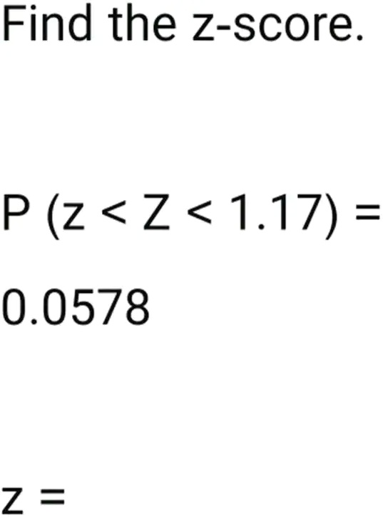 SOLVED Find the zscore P (z