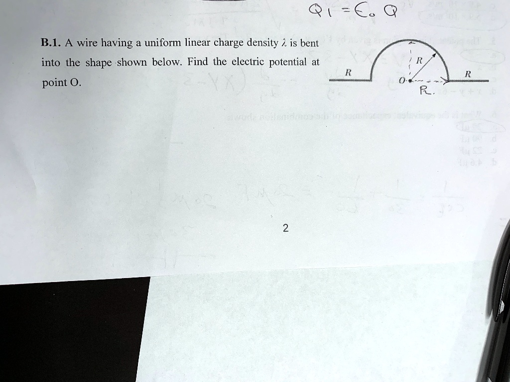 SOLVED: B.1. A wire having a uniform linear charge density ; is bent