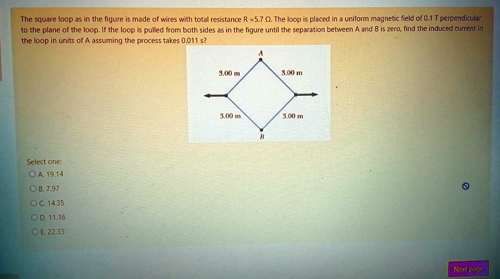 SOLVED: The square loop, as shown in the figure, is made of wires with ...