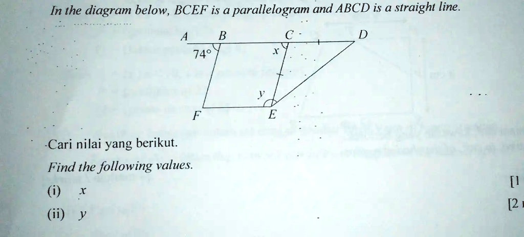 SOLVED: In the diagram below, BCEF is a parallelogram and ABCD is a ...