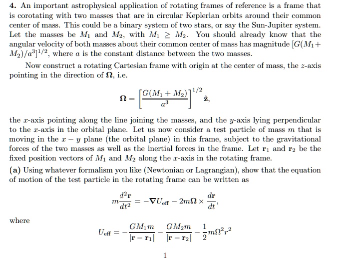 Rotating Frame Approximation an important astrophysical application of rotating frames of reference ...