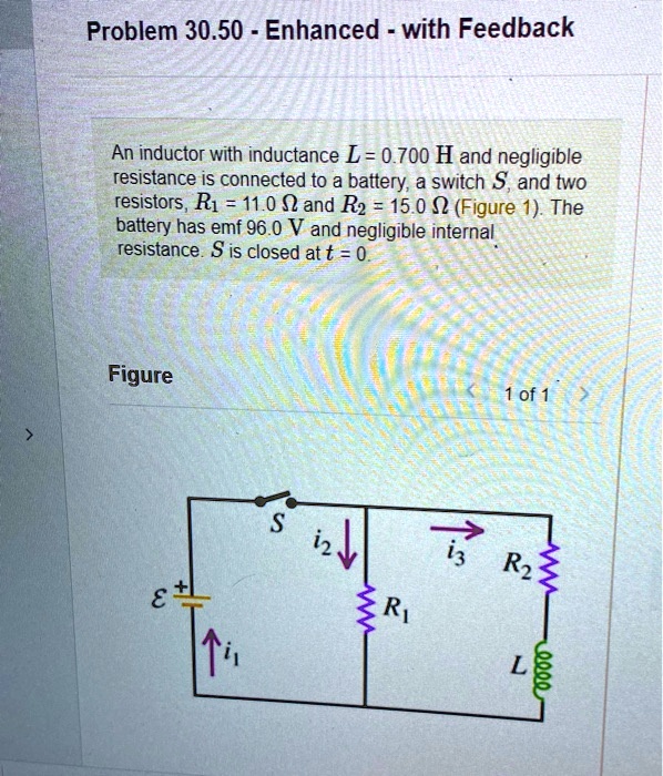 SOLVED Problem 30.50 Enhanced with Feedback An inductor with