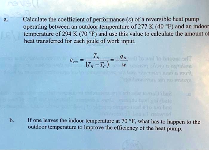 SOLVED Novell a. 18/ b. Calculate the coefficient of performance (COP