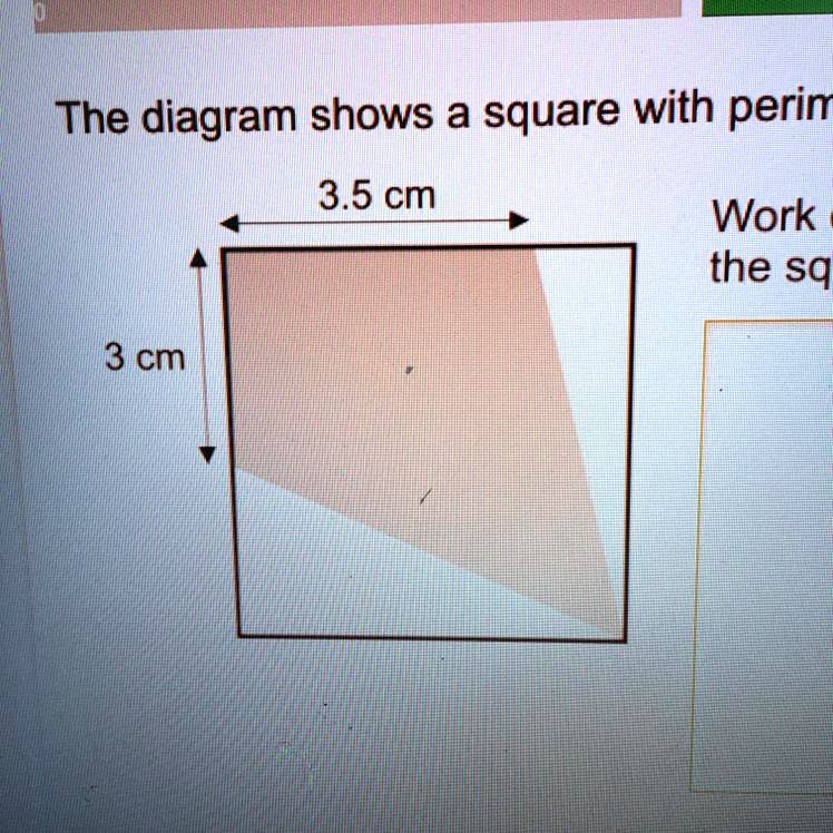 The diagram shows a square with perimeter 20 cm. Work out the length of