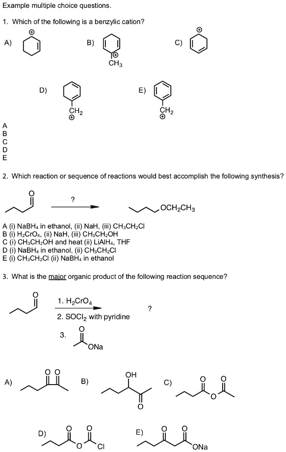 SOLVED: Which of the following is a benzylic cation? CH3 Which reaction ...