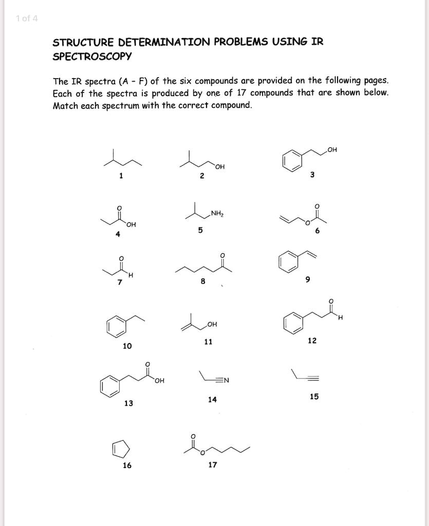 10i 4 Structure Determination Problems Using Ir Spectroscopy The Ir ...