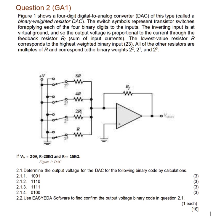SOLVED Question 2 (GA1) Figure 1 shows a fourdigit digitaltoanalog