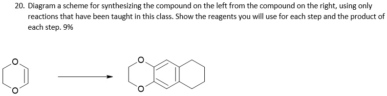 SOLVED: 20. Diagram a scheme for synthesizing the compound on the left ...