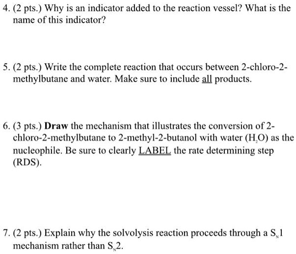 SOLVED:4. (2 pts ) Why is an indicator added to the reaction vessel ...