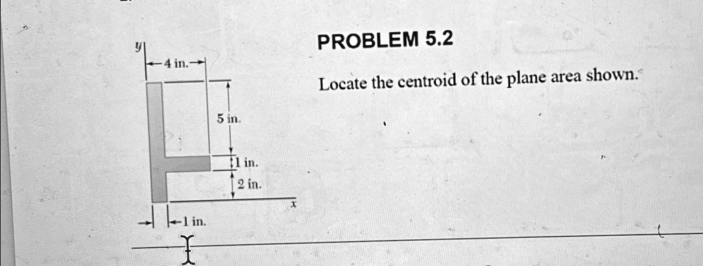 PROBLEM 5.2
Locate the centroid of the plane area shown.