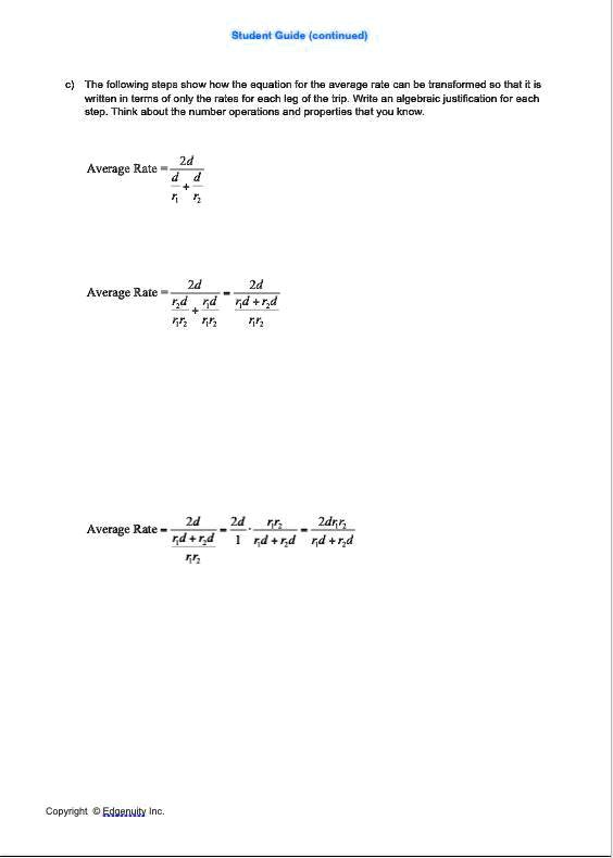 Student Guide (continued) c) The following steps show how the equation ...