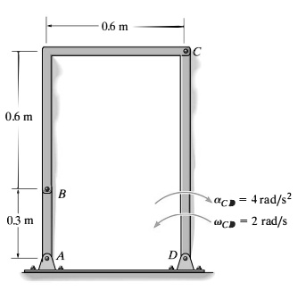 determine the angular acceleration of link ab if link cd has the ...