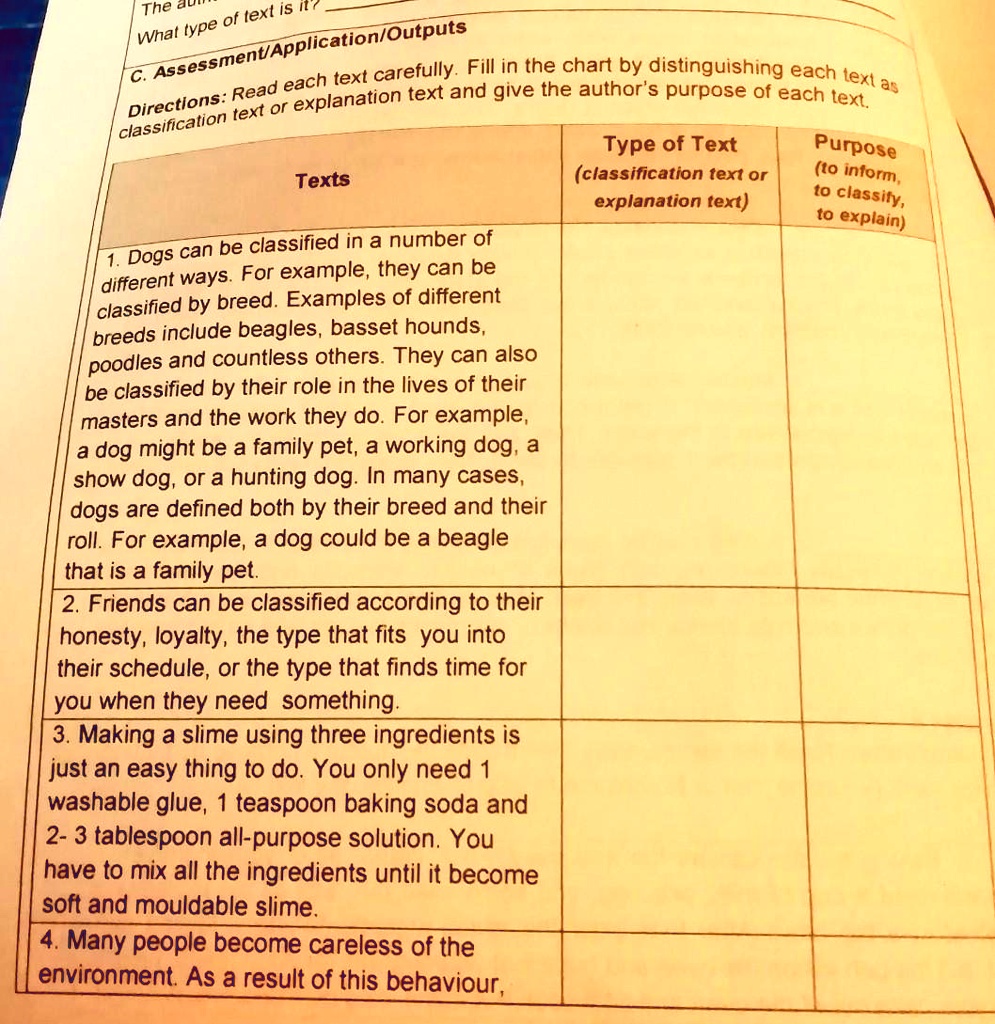 SOLVED: Please help, I need this please. The text is II (What type of ...