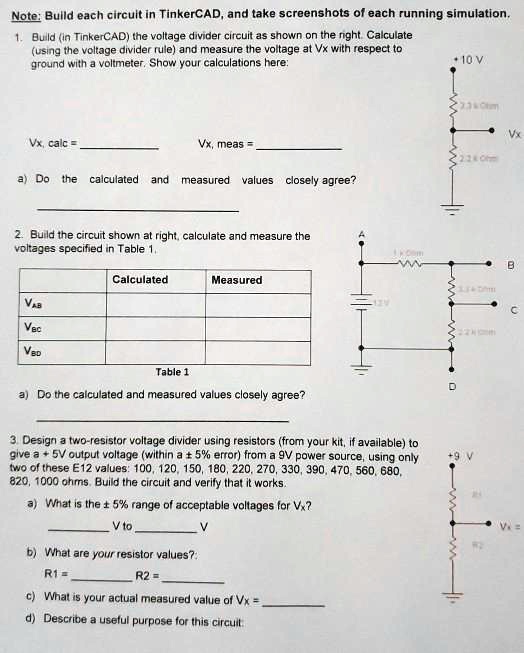 SOLVED Build each circuit in TinkerCAD, and take screenshots of each