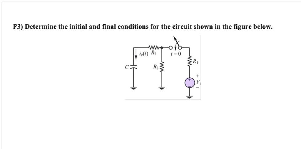 P3) Determine the initial and final conditions for the circuit shown in ...