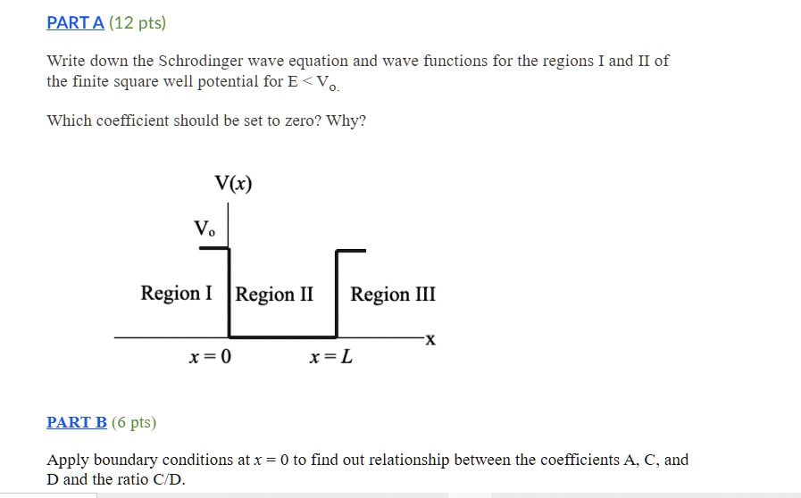 PART A (12 pts) Write down the Schrodinger wave equation and wave ...