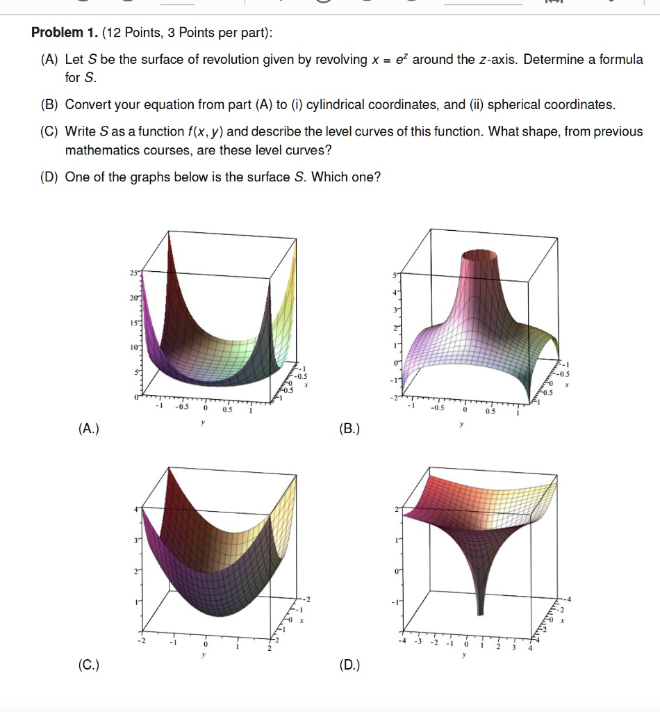 SOLVED: Problem 1. (12 Points 3 Points per part): (A) Let S be the ...