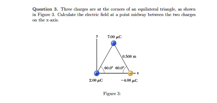 Question 3. Three charges are at the corners of an equilateral triangle ...