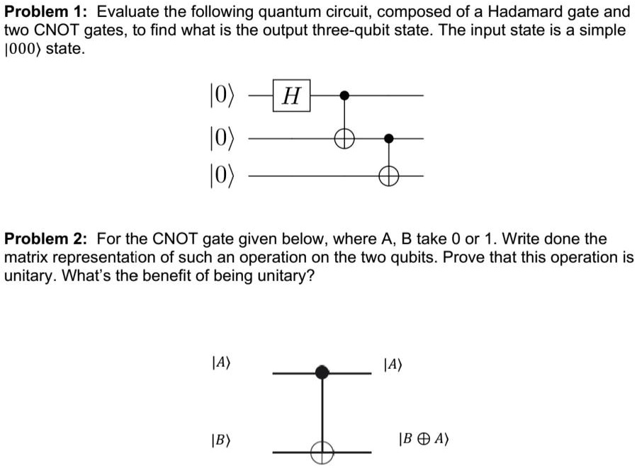 Problem 1: Evaluate the following quantum circuit, composed...