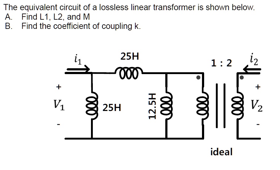 SOLVED The equivalent circuit of a lossless linear transformer is