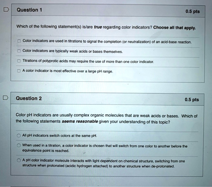 SOLVED Question 0.5 pts Which of the following statement(s) islare
