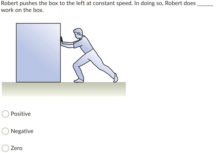 SOLVED: Robert pushes the box to the left at constant speed: In doing ...