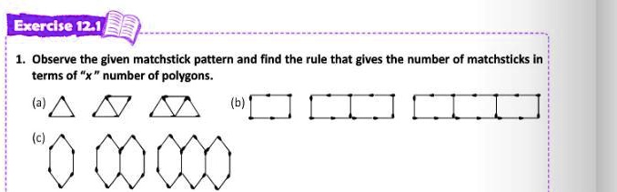 Find the rule which gives the number of matchsticks required to make the  following matchsticks patterns.