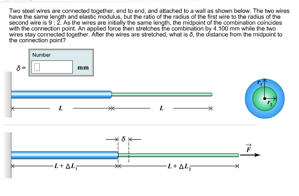 SOLVED Two steel wires are connected together, end to end, and