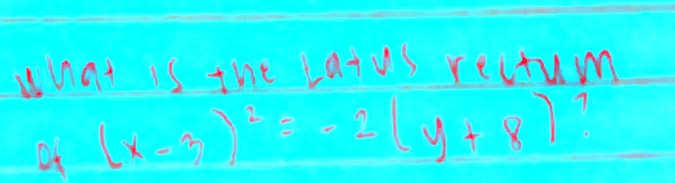 What is the LaTeX return
of (x-3)^2 = -2(y+8)?