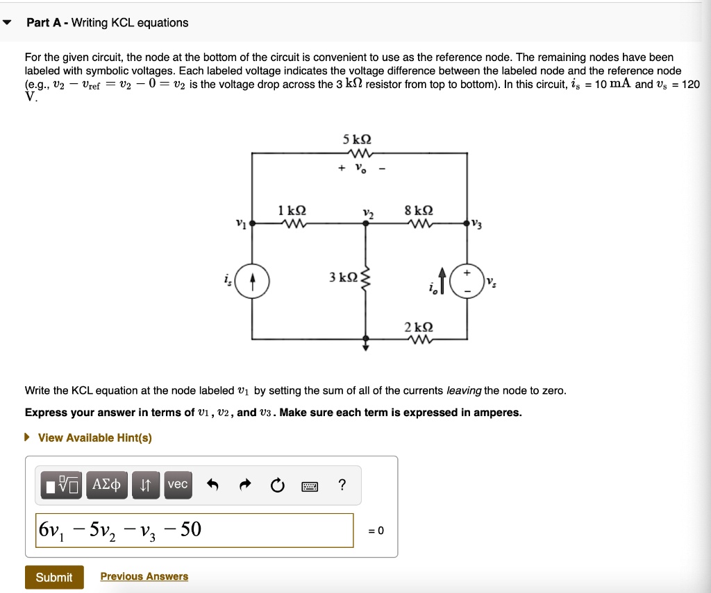 For the given circuit, the node at the bottom of the circuit is ...