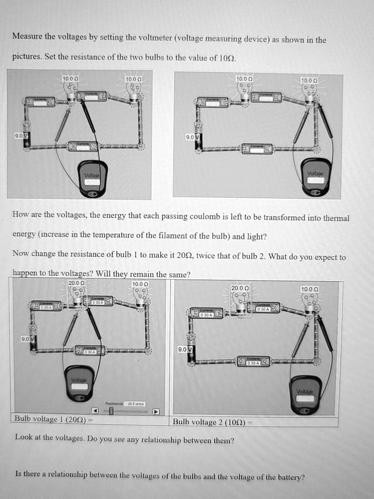 SOLVEDMeasure the voltages by setting the voltmeter (voltage measuring
