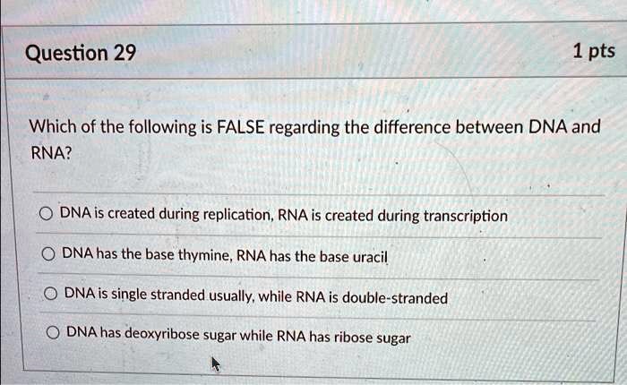 SOLVED: Question 29 1 pts Which of the following is FALSE regarding the