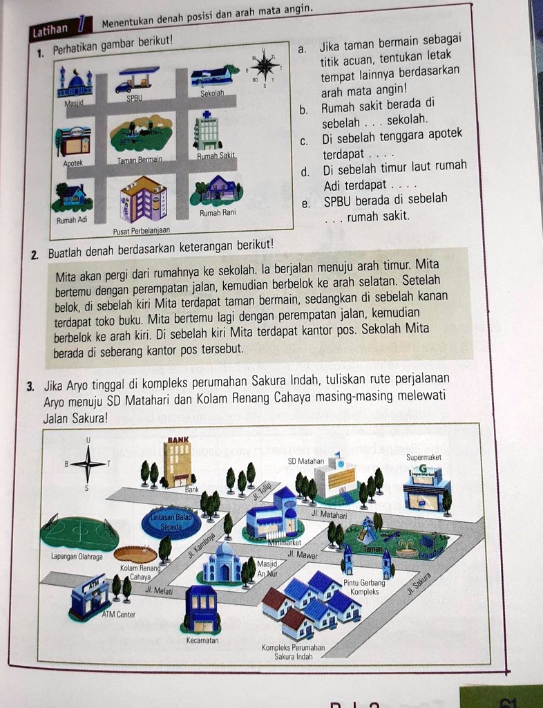 SOLVED: Pliss, Bantu Jawab Posisi Dan Arah Mata Angin Menentukan Denah ...