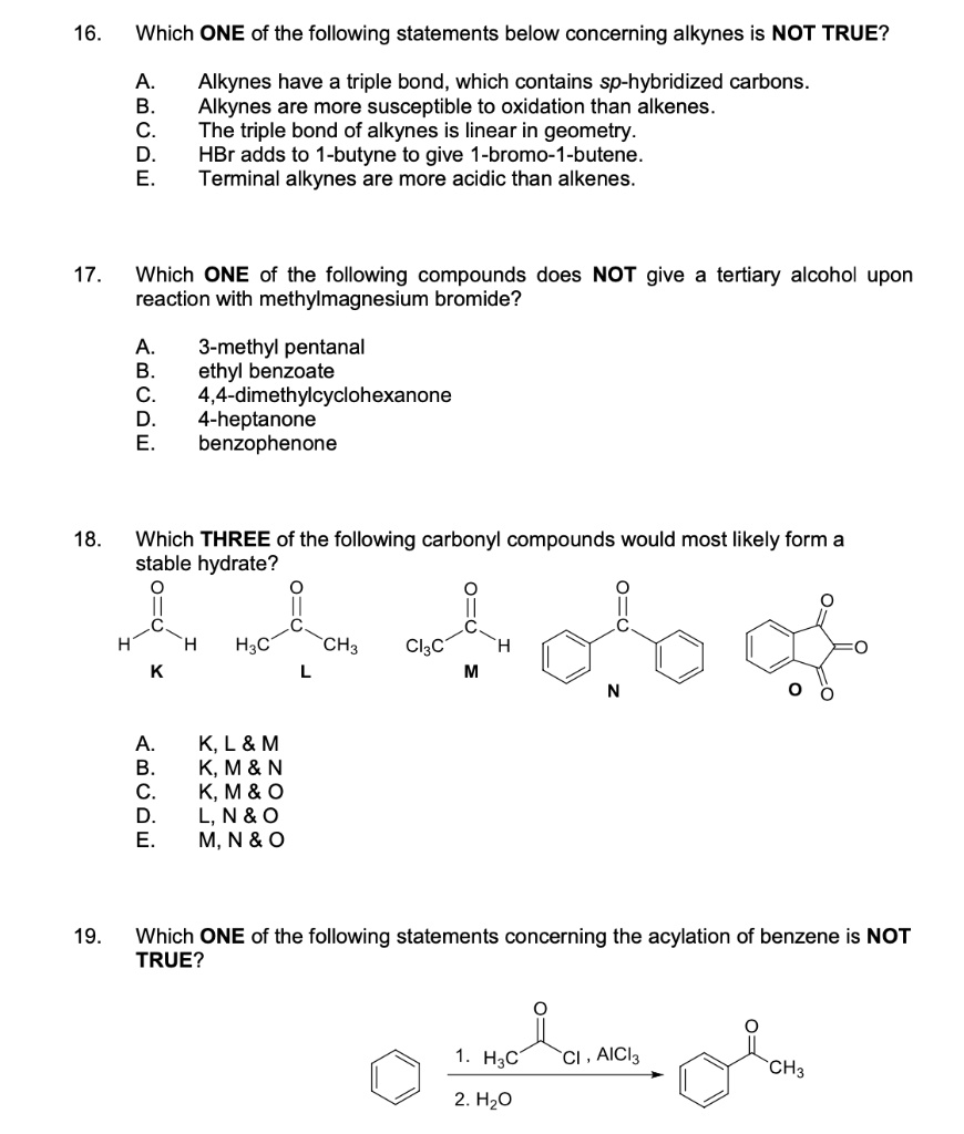 SOLVED:16. Which ONE Of The Following Statements Below Concerning ...