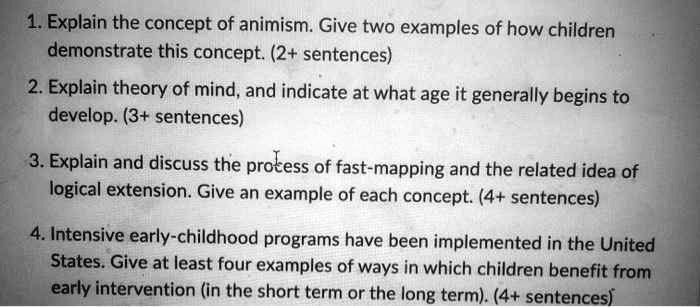 SOLVED 1. Explain the concept of animism. Give two examples of