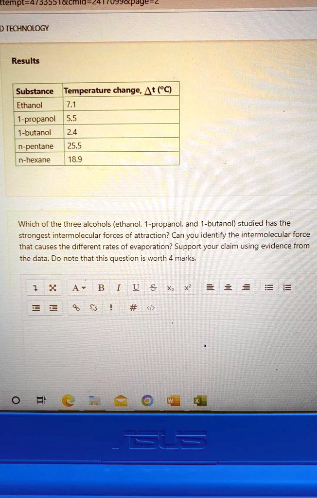 SOLVED Using the results, which of the three alcohols has the