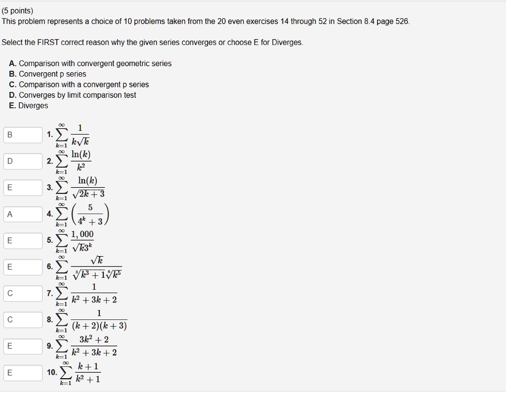 5 Points This Problem Represents A Choice Of 10 Problems Taken From The 20 Even Exercises 14