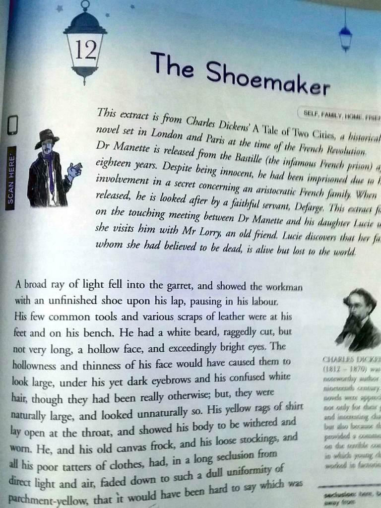 SOLVED Can you please describe shoemaker in your own words from English lesson 12 class 8th